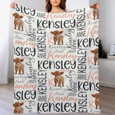 Personalized Cow Baby Newborn Baby Blanket, Baby Name Backpack